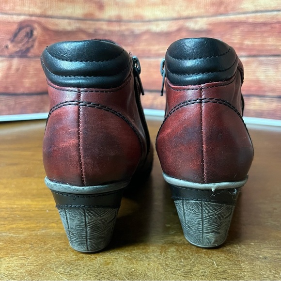 Remonte Cheyenne 87 Burgundy & Black Ankle Boots - Picture 9 of 16